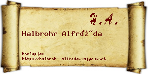 Halbrohr Alfréda névjegykártya